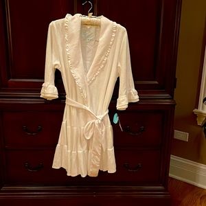 NWT Betsey Johnson baby terry robe the bride bridal white